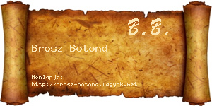 Brosz Botond névjegykártya